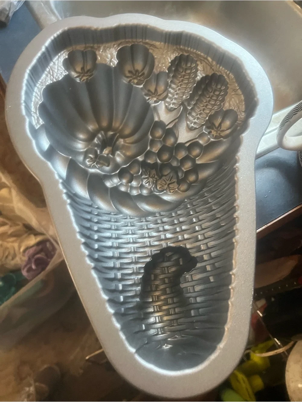 Nordic Ware Silver Cornucopia Pumpkin Bundt Cake Pan
